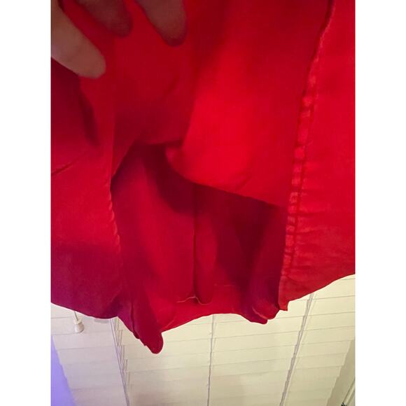 En Focus Studio Shift Mini Dress Beaded Neckline Stretch Bright Red Women's Sz 4 - Picture 7 of 9